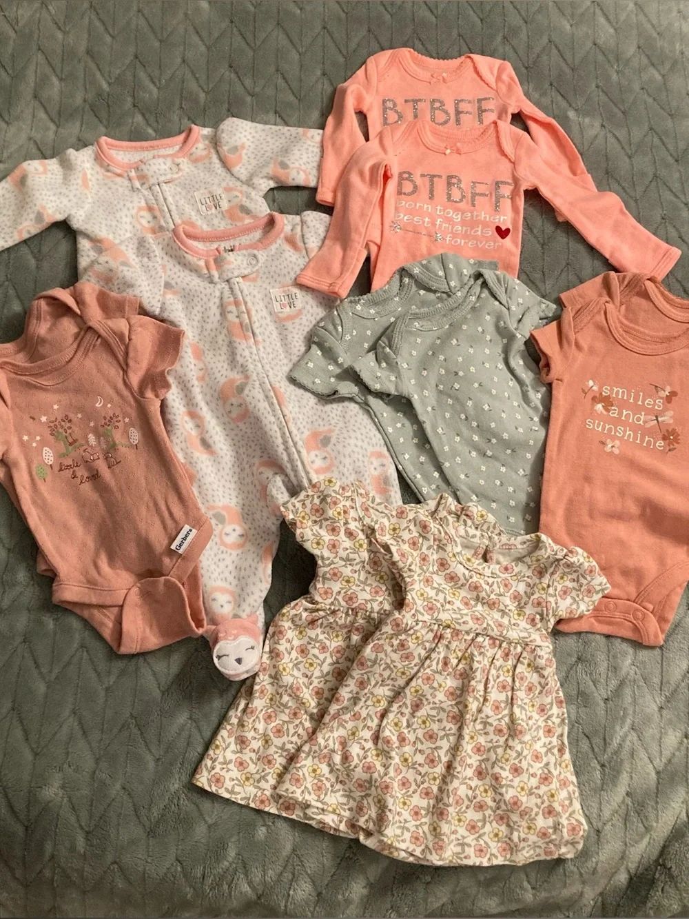 Twin girl preemie 0m lot! Six sets of identical pieces for one price.
